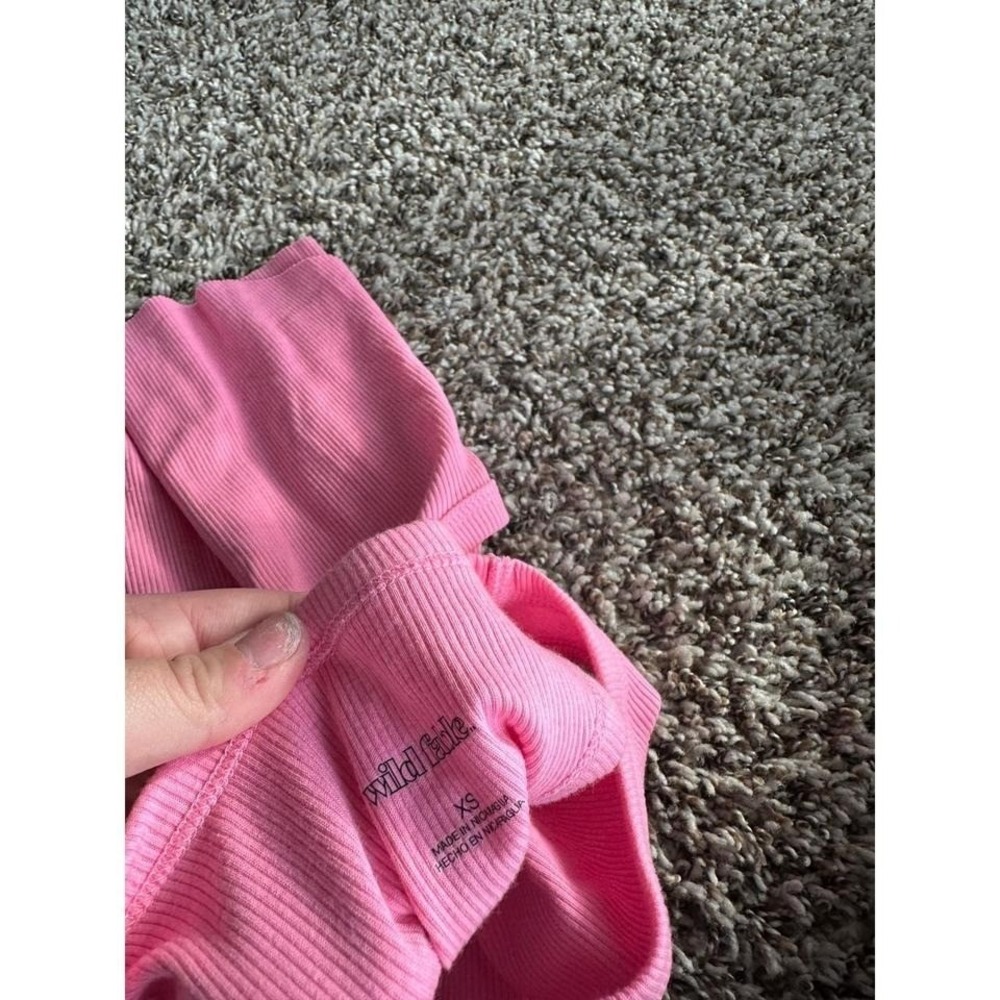 Wild Fable Pink Ribbed High Neck Racerback Tank Top XS - Picture 3 of 3